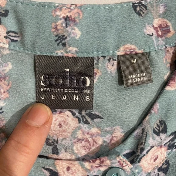 Floral Teal Blouse - Picture 7 of 11